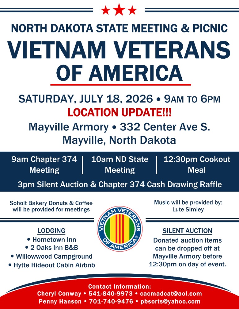 North Dakota VVA Meeting and Picnic 2026