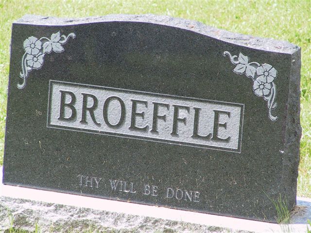 Broeffle Headstone - Emo, Ontario Cemetery