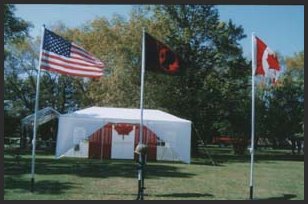 Memorial Wall on Display at Ron and Connie Parkes - CVVA Picnic in Lancaster, MN.